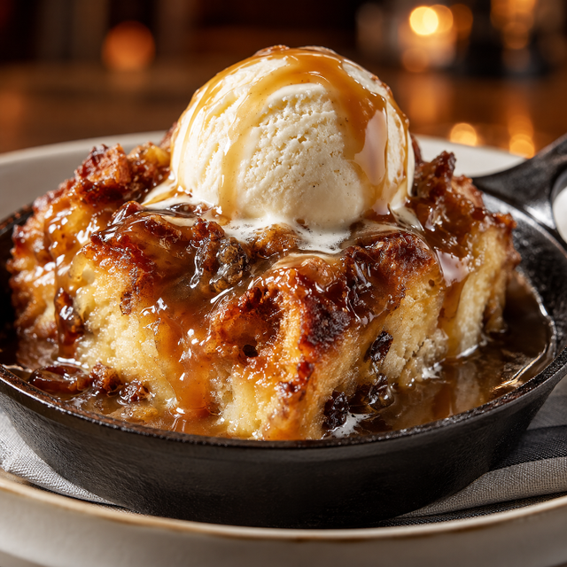 Bread Pudding with Bourbon Caramel.