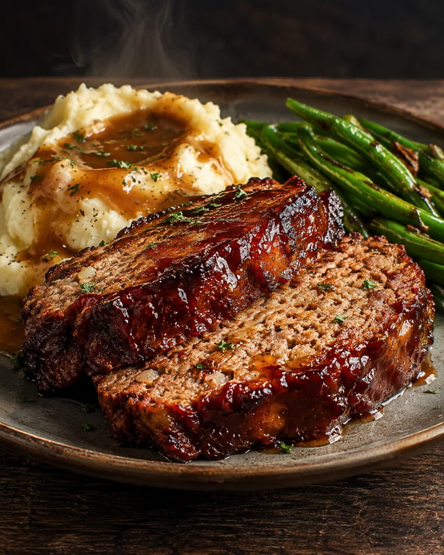 Smoked Meatloaf Dinner.