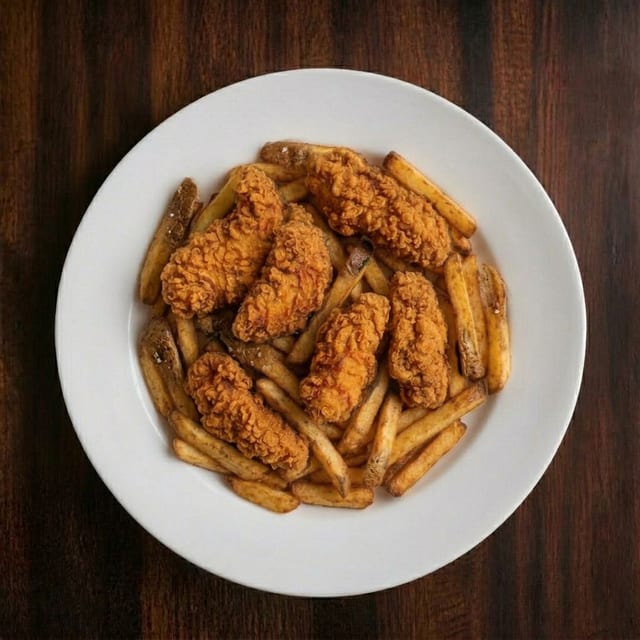 Kids Chicken Tenders w/ Fries.