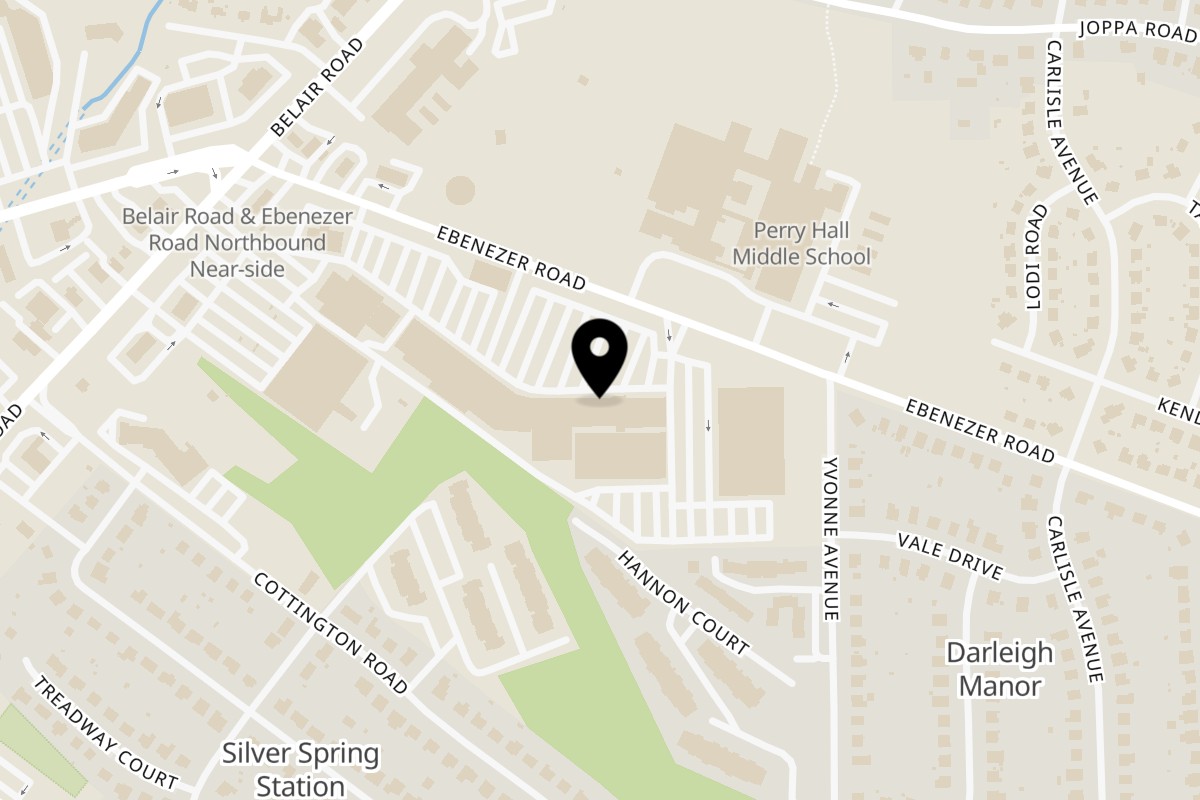 Map showing the location of The Rolling Grill Pit Beef on 4351 Ebenezer Rd in Nottingham
